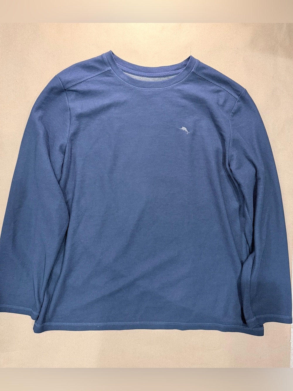 Tommy Bahama Long‑Sleeve Crew – Men’s XL Blue Knit